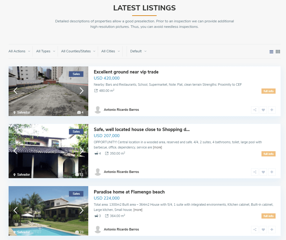 BrazilOasis Real Estate Portal - Screenshot