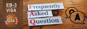 FAQ sign for EB-3 Visa application process.